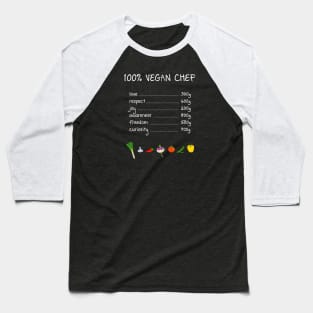 100% Vegan Chef Baseball T-Shirt